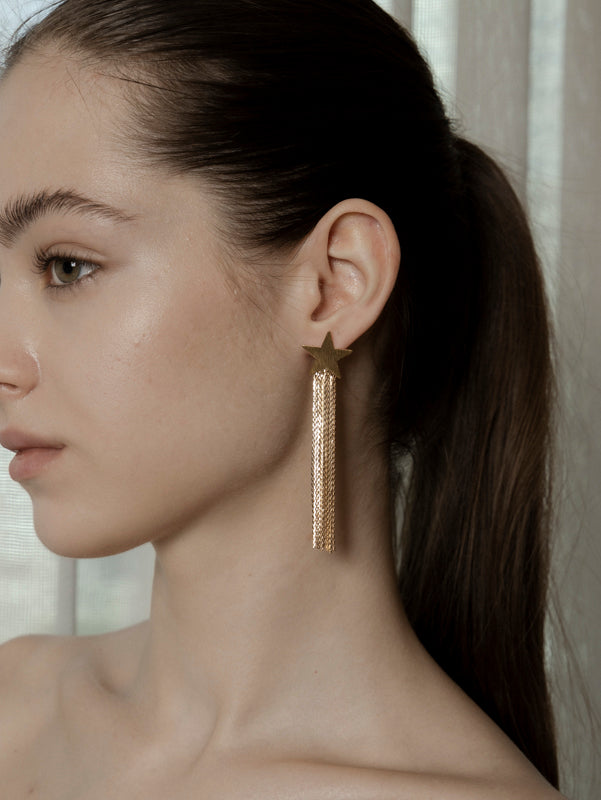 Starlight Cascade Tassel Earrings