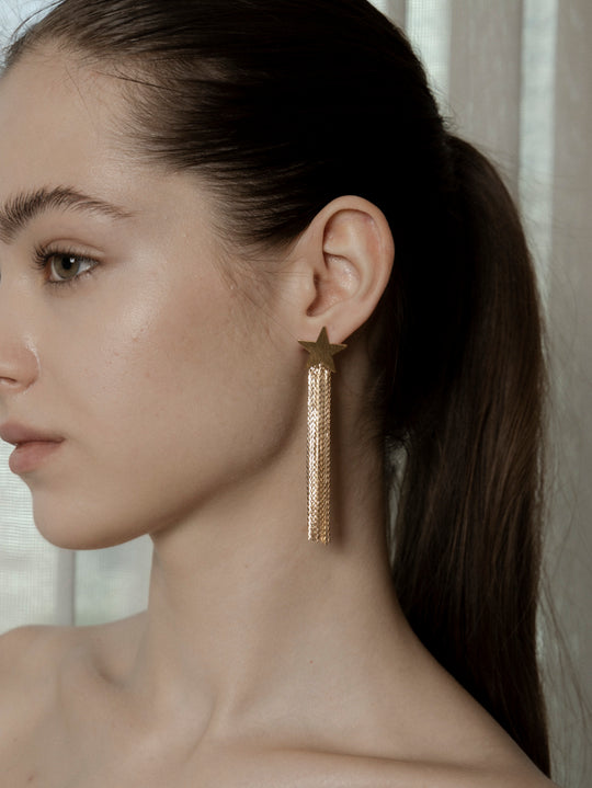 Starlight Cascade Tassel Earrings