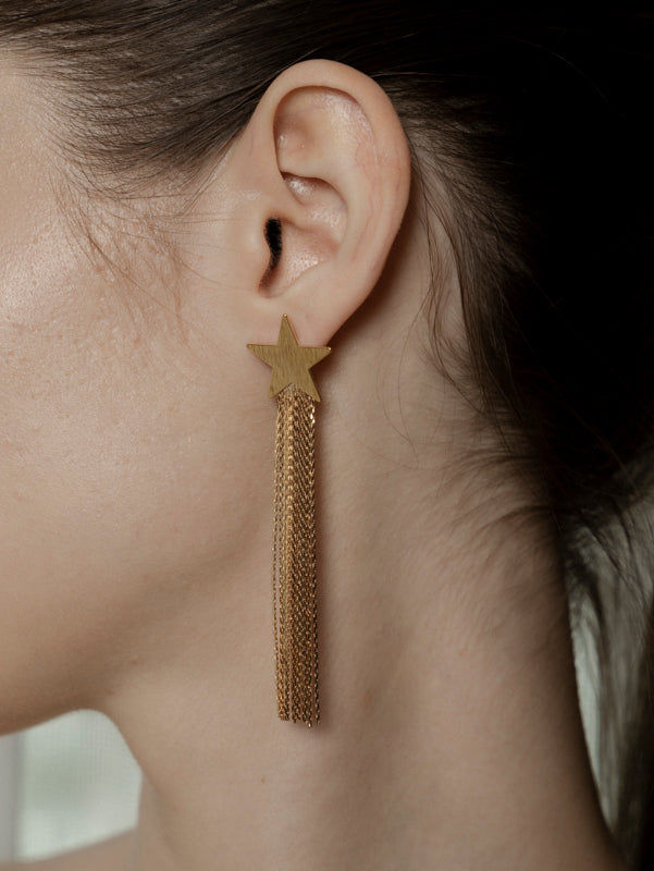 Starlight Cascade Tassel Earrings