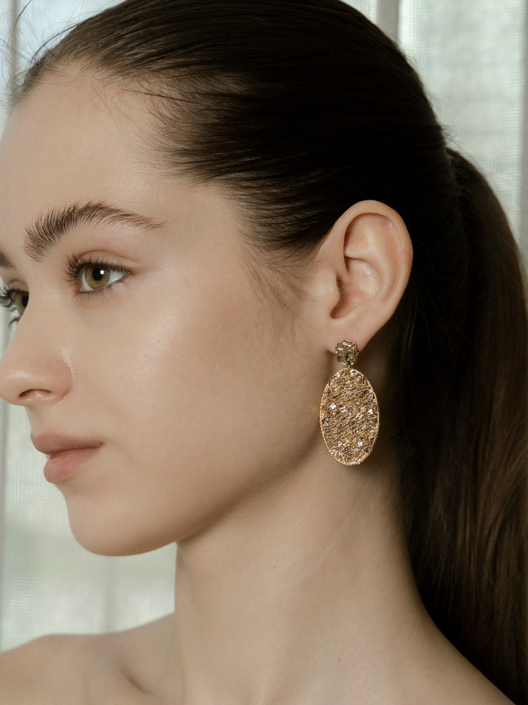 Lustre Oval Chain Earrings 2 Colors