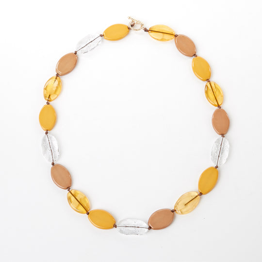 Golden Amber Acrylic Bead Necklace 2 colors
