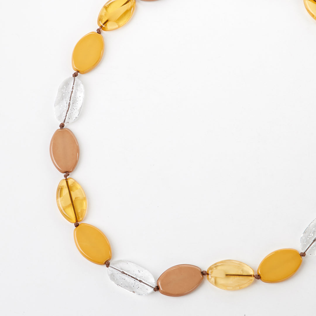 Golden Amber Acrylic Bead Necklace 2 colors