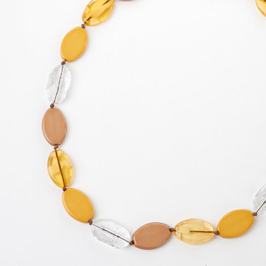 Golden Amber Acrylic Bead Necklace 2 colors