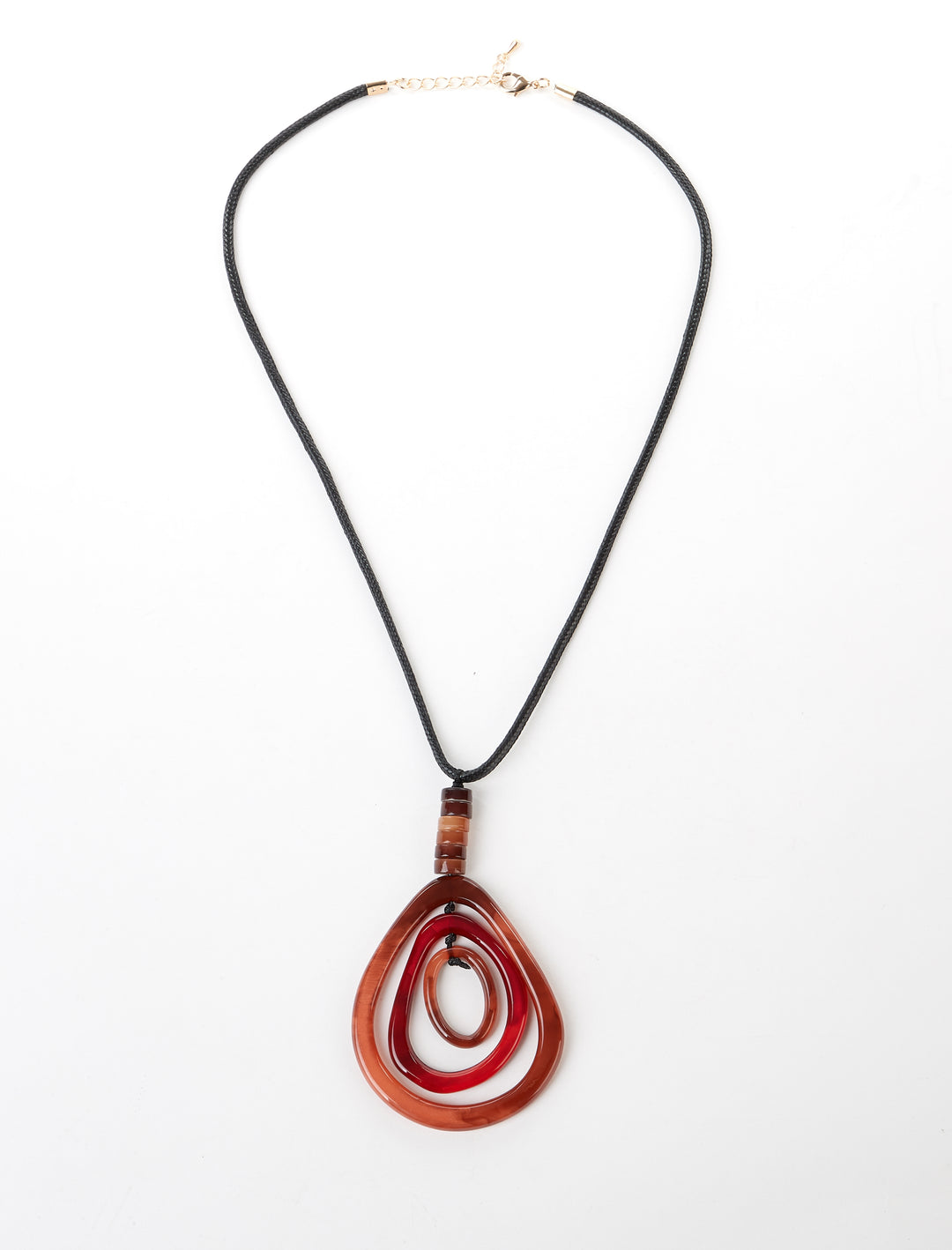 Layered Teardrop Acrylic Pendant Necklace 2 Colors