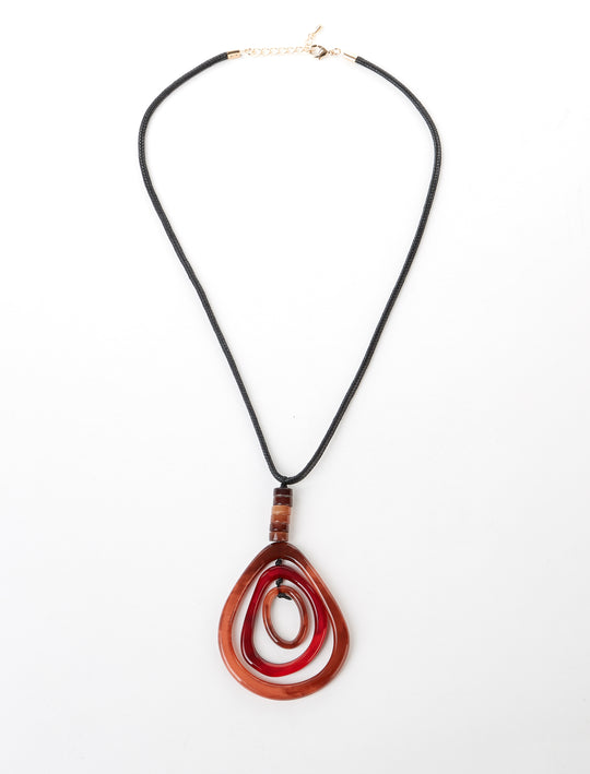 Layered Teardrop Acrylic Pendant Necklace 2 Colors