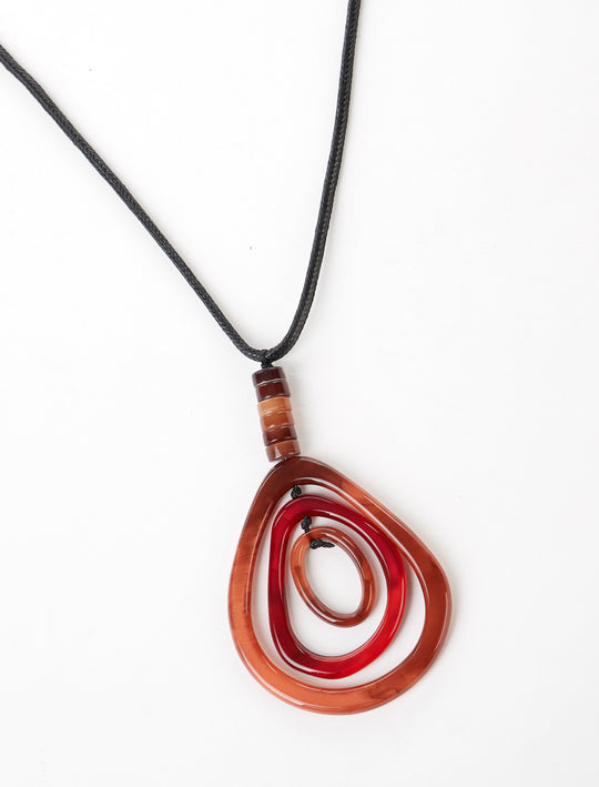 Layered Teardrop Acrylic Pendant Necklace 2 Colors