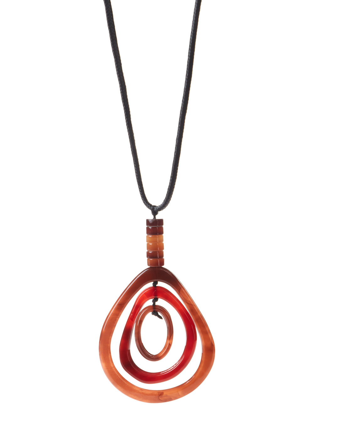 Layered Teardrop Acrylic Pendant Necklace 2 Colors