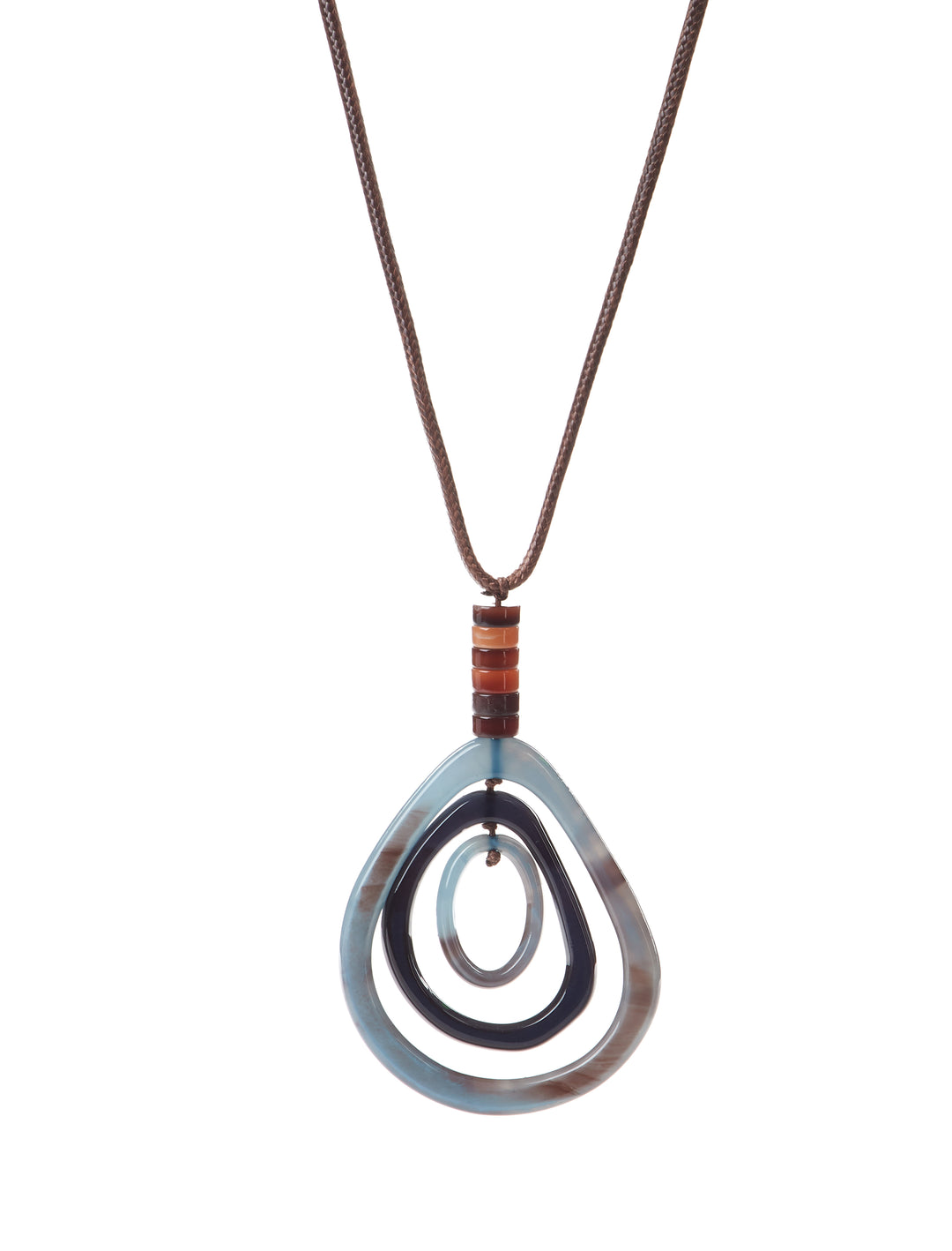 Layered Teardrop Acrylic Pendant Necklace 2 Colors