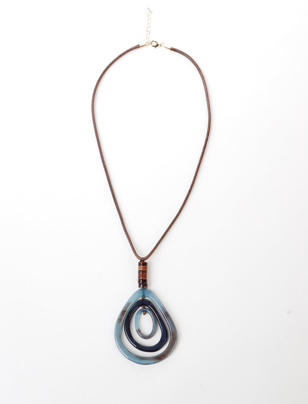 Layered Teardrop Acrylic Pendant Necklace 2 Colors