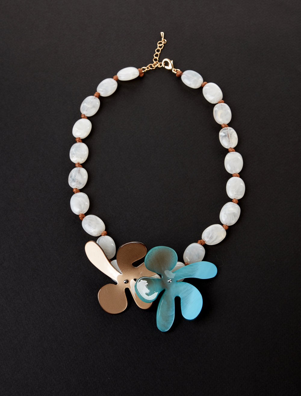 Floral Harmony Acrylic Beaded Necklace 2 colors