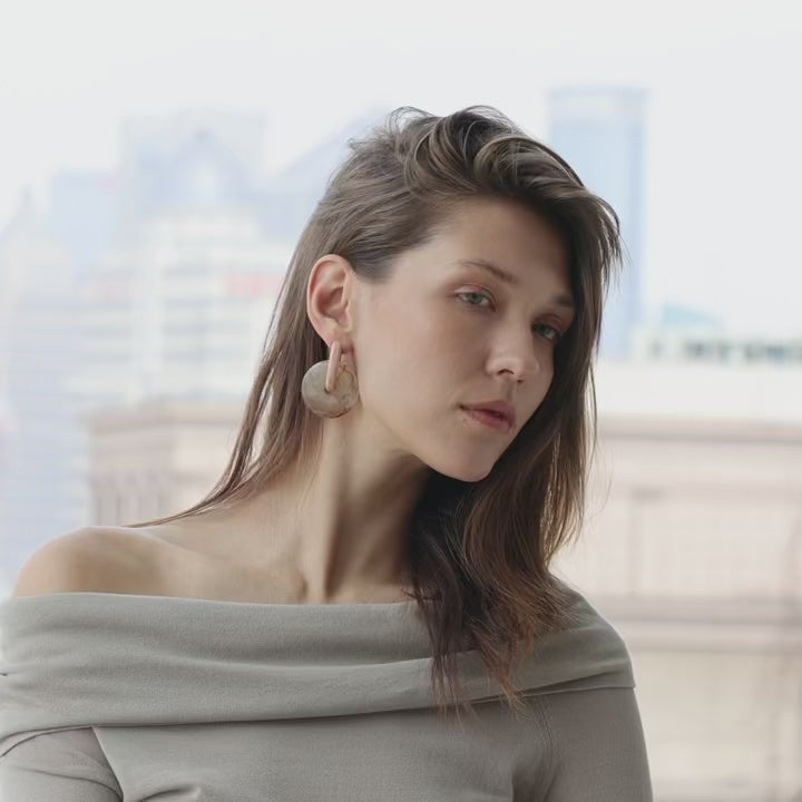Luna Loop Acrylic Earrings Hypoallergenic Titanium posts